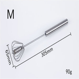 Manual Self Turning Stainless Steel Whisk - GreatKitchenFinds