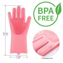 Load image into Gallery viewer, Magic Silicone Dishwashing Scrubber Gloves - GreatKitchenFinds