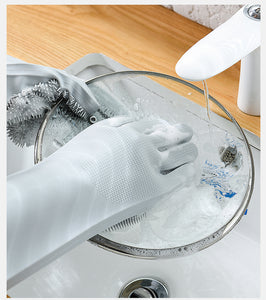 Magic Silicone Dishwashing Scrubber Gloves - GreatKitchenFinds