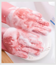Load image into Gallery viewer, Magic Silicone Dishwashing Scrubber Gloves - GreatKitchenFinds
